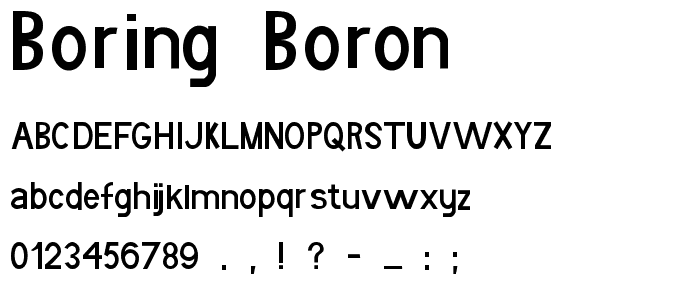 Boring Boron font